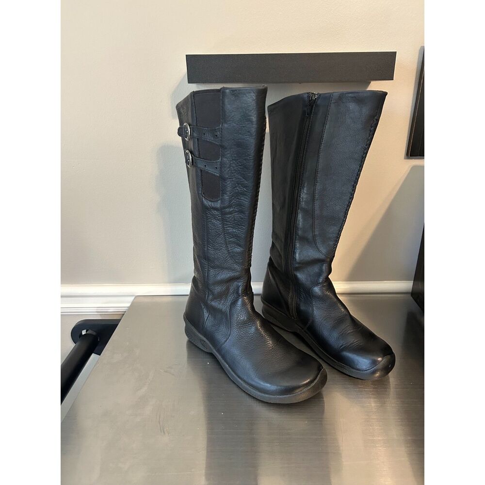 KEEN Bern Baby Bern Tall Black Leather Riding Boots - Women's Size 8